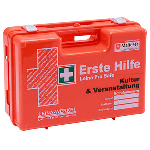 4011166211137 - Erste-Hilfe-Kasten Pro Safe Kultur & Veranstaltung DIN 13157 + branchenbezogene Zusatzerweiterung orange 4011166211137 Leina-Wer