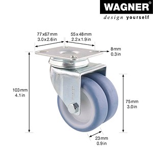 4001073056709 - Apparate-Doppel-Lenkrolle ECO RO 1577 grau 4001073056709 WAGNER design yourself 4001073056709 - Apparate-Doppel-Lenkrolle ECO RO 1577 grau 4001073056709 WAGNER design yourself