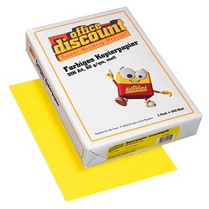 office discount Kopierpapier Color canariengelb DIN A4 80 g/qm 500 Blatt