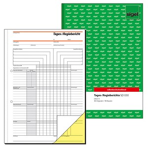 Sigel Formularbuch Sd030 Tages Regiebericht Gunstig Online Kaufen