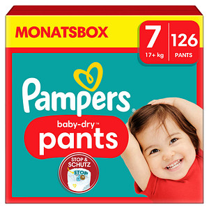 Pampers® Windeln Monatsbox baby-dry™ pants Größe Gr.7 (17+ kg) für Kids und Teens (4-12 Jahre), 126 St.