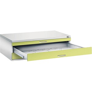 4068192049876 - CP 7200 Planschrank lichtgrau viridingrün 3 Schubladen 1350 x 960 x 420 cm