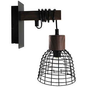 3361410169587 - meet by paperflow Maryland Wandleuchte Schwarz Akazie Metall 120×195×300 mm E27