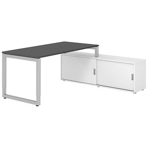 4032062332375 - Schreibtischkombination RSE16 höhenverstellbar  rechteckig graphit   silber 4032062332375 Hammerbacher