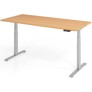 4032062320525 - Base Lite elektrisch höhenverstellbarer Schreibtisch buche rechteckig T-Fuß-Gestell silber 1800 x 800 cm 4032062320525 - Base Lite elektrisch höhenverstellbarer Schreibtisch buche rechteckig T-Fuß-Gestell silber 1800 x 800 cm