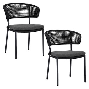 6096735348368 - BEST Gartenstuhl mit Armlehnen Spitz anthrazit Metall 2 St