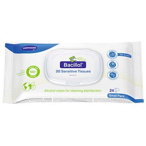 4031678088652 - HARTMANN Desinfektionstücher Bacillol 30 Sensitive Green Tissues 1-lagig weiß 24 Tücher