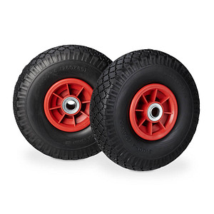 4052025932541 - 2x Sackkarrenrad pannensichere Vollgummireifen 300-4 Zoll 20 mm Achse bis 80 kg 260 x 85 mm schwarz-rot - Relaxdays 4052025932541 - 2x Sackkarrenrad pannensichere Vollgummireifen 300-4 Zoll 20 mm Achse bis 80 kg 260 x 85 mm schwarz-rot - Relaxdays