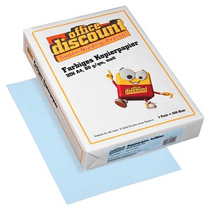office discount Kopierpapier Color hellblau DIN A4 80 g/qm 500 Blatt