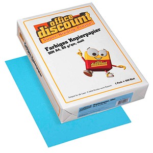 office discount Kopierpapier Color blau DIN A4 80 g/qm 500 Blatt