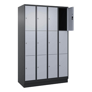 4068427574029 - Schließfachschrank Classic PLUS schwarzgrau weißaluminium 080020-403 S10036 12 Schließfächer 1200 x 500 x 1950 cm 406842757 4068427574029 - Schließfachschrank Classic PLUS schwarzgrau weißaluminium 080020-403 S10036 12 Schließfächer 1200 x 500 x 1950 cm 406842757