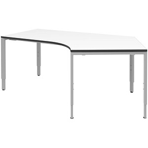 4059484224880 - röhr Imperia höhenverstellbarer Schreibtisch weiß Bogenform 4-Fuß-Gestell silber 2170 x 1140 cm 4059484224880 - röhr Imperia höhenverstellbarer Schreibtisch weiß Bogenform 4-Fuß-Gestell silber 2170 x 1140 cm