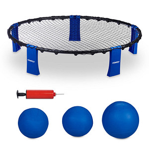 4052025460112 - Relaxdays - Roundnet Set Netz 3 Bälle Ballpumpe & Tragetasche Outdoor Ballspiel Strand Garten Park schwarz blau 4052025460112 - Relaxdays - Roundnet Set Netz 3 Bälle Ballpumpe & Tragetasche Outdoor Ballspiel Strand Garten Park schwarz blau