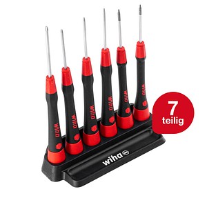 4010995429973 - Feinschraubendreher Set PicoFinish® (42997) 7-tlg Torx i Präzisionsschraubendreher mit Halter i Uhrmacherwerkzeug Mini Set Modellbau - Wiha