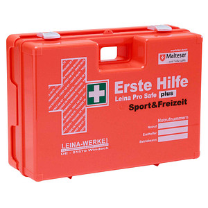 4011166211267 - Erste-Hilfe-Kasten Pro Safe plus Sport & Freizeit DIN 13169 + branchenbezogene Zusatzerweiterung orange 4011166211267 Leina-Werk