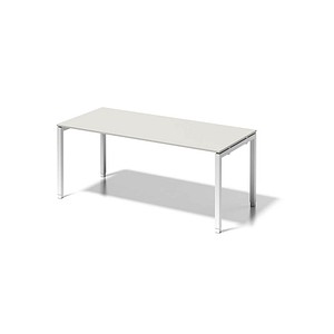 5020073993738 - BISLEY Cito höhenverstellbarer Schreibtisch grauweiß verkehrsweiß rechteckig 4-Fuß-Gestell weiß 1800 x 800 cm