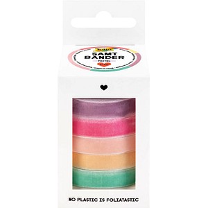 4001868140347 - Geschenkband PASTELL samtig champagner rosa lila hellblau hellgrün 100 mm x 20 m