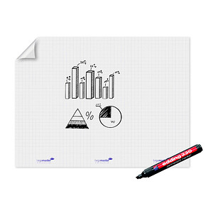 Legamaster Flipchart-Folie Magic-Chart Flipchart kariert 90,0 x 120,0 cm, 15 Blatt