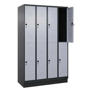 4068427574135 - Spind Classic PLUS schwarzgrau weißaluminium 080320-40 S10154 8 Schließfächer 1200 x 500 x 1950 cm 4068427574135 C+P-Möbel