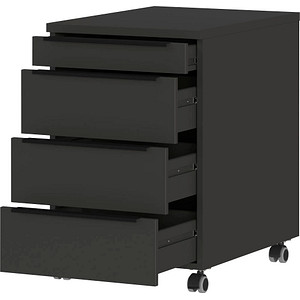 4005949437715 - Rollcontainer 4 Schubladen inkl Utensilienfach B 420 x T 600 x H 630 mm graphit