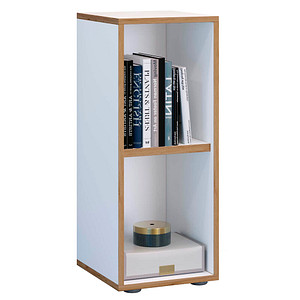 4051814443831 - Aktenregal Holzregal stehend platzsparender Aktenschrank Maße ca H 74 x B 30 x T 33 cm Elegantes Regal Büroregal ¿ Salia 2fach B 30 cm Gr 30 weiß B30cm H74cm T33cm Holzwerkstoff Holz Spanplatte Regale
