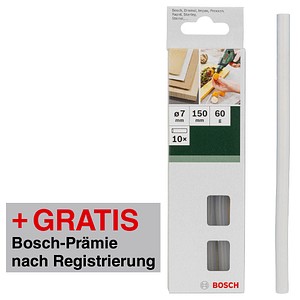 3165140608572 - AKTION BOSCH Heißklebesticks Cristal transparent 10 St mit Prämie nach Registrierung 3165140608572 - AKTION BOSCH Heißklebesticks Cristal transparent 10 St mit Prämie nach Registrierung