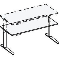 HAMMERBACHER XDKB19 elektrisch höhenverstellbarer Schreibtisch beton  rechteckig, C-Fuß-Gestell silber 180,0 x 80,0 cm | office discount