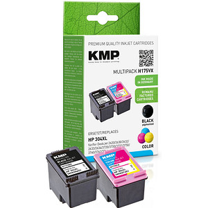 KMP H175VX  schwarz pigmentiert, color Druckerpatronen kompatibel zu HP 304XL (N9K08AE/N9K07AE), 2er-Set