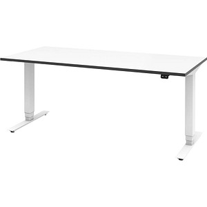 4059484224552 - röhr Imperia elektrisch höhenverstellbarer Schreibtisch weiß rechteckig T-Fuß-Gestell weiß 1600 x 800 cm