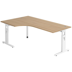 4032062164365 - Schreibtisch VOS82 E W manuell höhenverstellbar 65-85cm (H) 200x120cm (BxT) L-Form eiche weiß 4032062164365 Hammerbacher 4032062164365 - Schreibtisch VOS82 E W manuell höhenverstellbar 65-85cm (H) 200x120cm (BxT) L-Form eiche weiß 4032062164365 Hammerbacher
