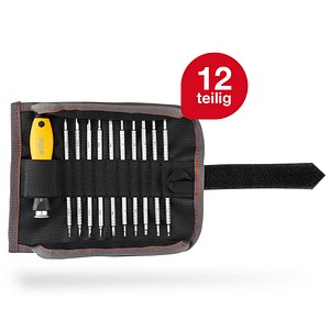 4010995314996 - Schraubendreher mit Wechselklingen Set esd system 4 (31499) 12 tlg für tiefliegende Schrauben Schlitz Kreuz TORX Sechskant inkl Rolltasche - Wiha