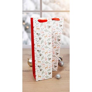 4004360768903 - 5 SIGEL Geschenktüten für Flaschen Christmas motifs watercolor Large rot weiß 100 x 350 cm