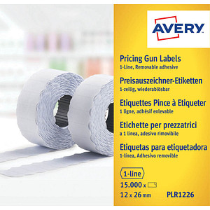 5014702023354 - Preisschildetiketten - Papier - removable adhesive - weiß - 12 x 26 mm 15000 Etikett(en) (10 Rolle(n) x 1500) (PLR1226) - Avery Zweckform