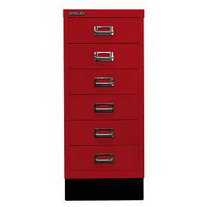 5020073736267 - Schubladenschrank MultiDrawer? 29er Serie L296S870 Stahl 6 Schubladen (Vollauszug) A4 279 x 67 x 38 cm mit Sockel rot 502