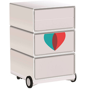 PAPERFLOW easyBox Business Rollcontainer weiß, bunt 62173 4 Auszüge 39,0 x 43,6 x 64,2 cm