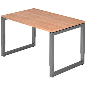 4032062167519 - HAMMERBACHER RS12 höhenverstellbarer Schreibtisch nussbaum rechteckig Kufen-Gestell grau 1200 x 800 cm