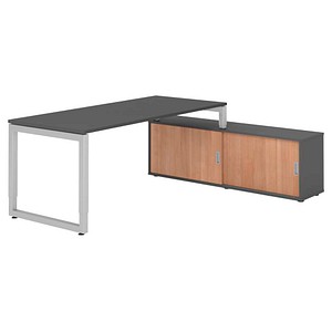 4032062332887 - Schreibtischkombination RSE19 höhenverstellbar  rechteckig graphit   silber 4032062332887 Hammerbacher