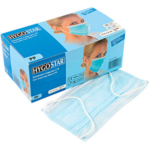 4015544291766 - HYGOSTAR® Mundschutz Typ II mit Gummiband 3-lagig Gesichtsmaske ist ideal für den OP Bereich 1 Packung = 50 Stück blau 4015544291766 - HYGOSTAR® Mundschutz Typ II mit Gummiband 3-lagig Gesichtsmaske ist ideal für den OP Bereich 1 Packung = 50 Stück blau
