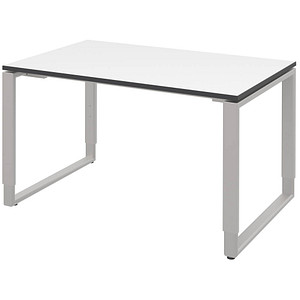 4059484224361 - röhr Imperia höhenverstellbarer Schreibtisch weiß rechteckig Kufen-Gestell silber 1200 x 800 cm