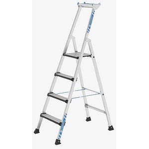 ZARGES Stehleiter einseitig Comfortstep S silber 4 Stufen, H: 179,0 cm