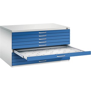 CP 7200 Planschrank lichtgrau, enzianblau 10 Schubladen 135,0 x 96,0 x 76,0 cm, 1 St.