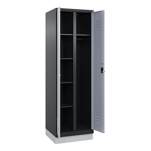4068427574159 - Spind Classic PLUS schwarzgrau weißaluminium 080620-20 S10074 1 Schließfach 600 x 500 x 1950 cm 4068427574159 C+P-Möbel 4068427574159 - Spind Classic PLUS schwarzgrau weißaluminium 080620-20 S10074 1 Schließfach 600 x 500 x 1950 cm 4068427574159 C+P-Möbel
