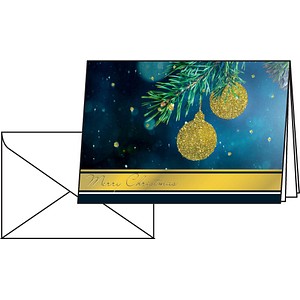 4004360809156 - Weihnachtskarte A6 220g qm 10+10 Stück Golden Glitter Lack- Foli