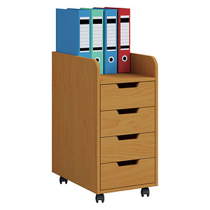 4051814362606 - Rollcontainer Beistellcontainer mit 4 Schubladen Maße ca H 65 x B 33 x T 40 cm 4 leichtgängige Schubladen Bürocontainer - Konal Mini