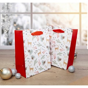 4004360769085 - 5 SIGEL Geschenktüten Christmas motifs watercolor Large rot weiß 180 x 230 cm
