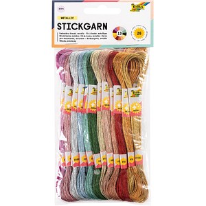 4001868124156 - Garn METALLIC zum Sticken glänzend mehrfarbig 10 mm x 80 m