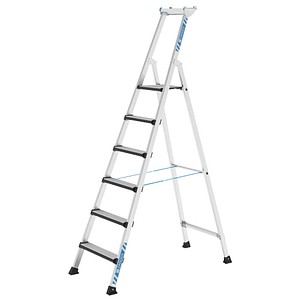 ZARGES Stehleiter einseitig Comfortstep S silber 6 Stufen, H: 233,0 cm