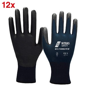 4059904123540 - Arbeitshandschuhe Flexible fit mf 8815 - Sicherheitshandschuhe - Teilbeschichtet auf Innenhand und Fingerkuppen - 144 Paar - Nitras 4059904123540 - Arbeitshandschuhe Flexible fit mf 8815 - Sicherheitshandschuhe - Teilbeschichtet auf Innenhand und Fingerkuppen - 144 Paar - Nitras