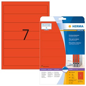 4008705050920 - selbstklebende Rückenschilder A4 Etiketten 5092 rot schmal kurz 38x192mm (BxH) selbstklebend permanent 4008705050920 140 Stück 4008705050920 - selbstklebende Rückenschilder A4 Etiketten 5092 rot schmal kurz 38x192mm (BxH) selbstklebend permanent 4008705050920 140 Stück