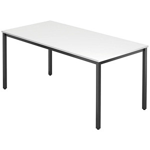 4032062173619 - HAMMERBACHER Konferenztisch VDQ16 weiß rechteckig Vierkantrohr schwarz 1600 x 800 x 720 cm